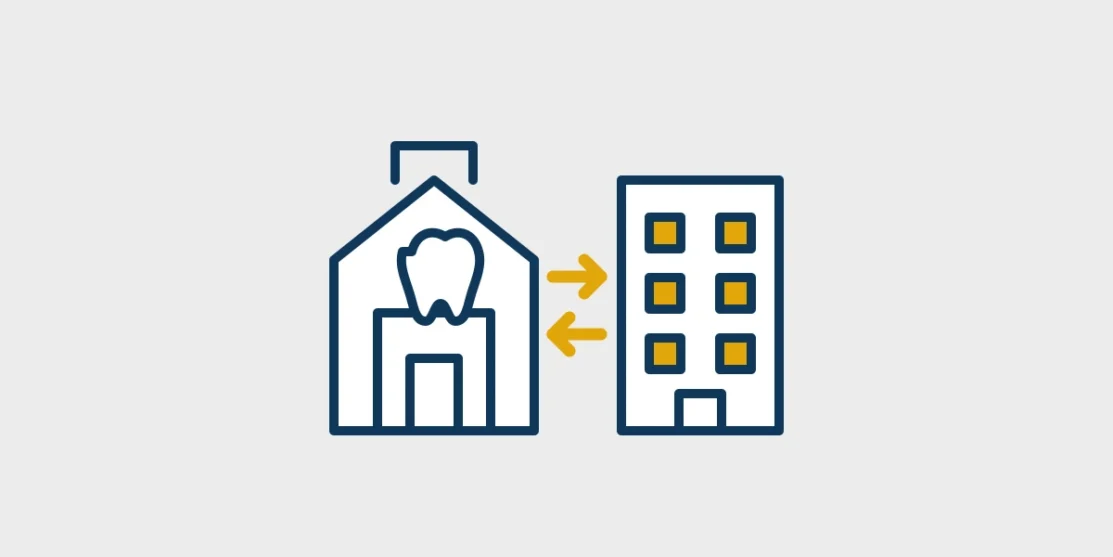 Neutral comparison of an independent dental office and a larger group office