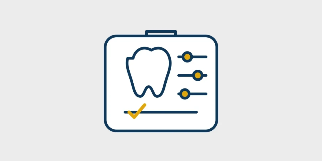 Individual dental care plan represented by a tooth and adjustable controls